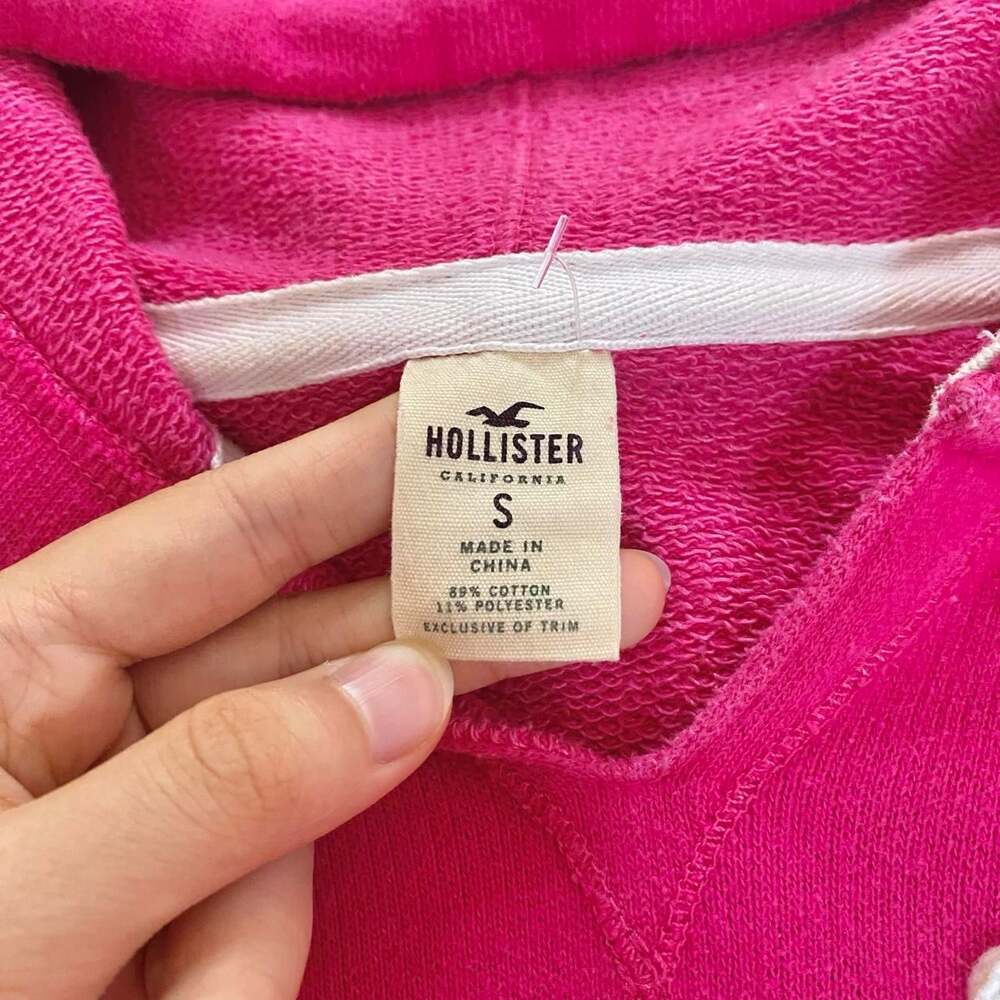 2000s hollister hot pink pullover hoodie - Picture 3 of 6